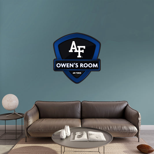 Air Force Falcons:   Badge Personalized Name        - Officially Licensed NCAA Removable     Adhesive Decal