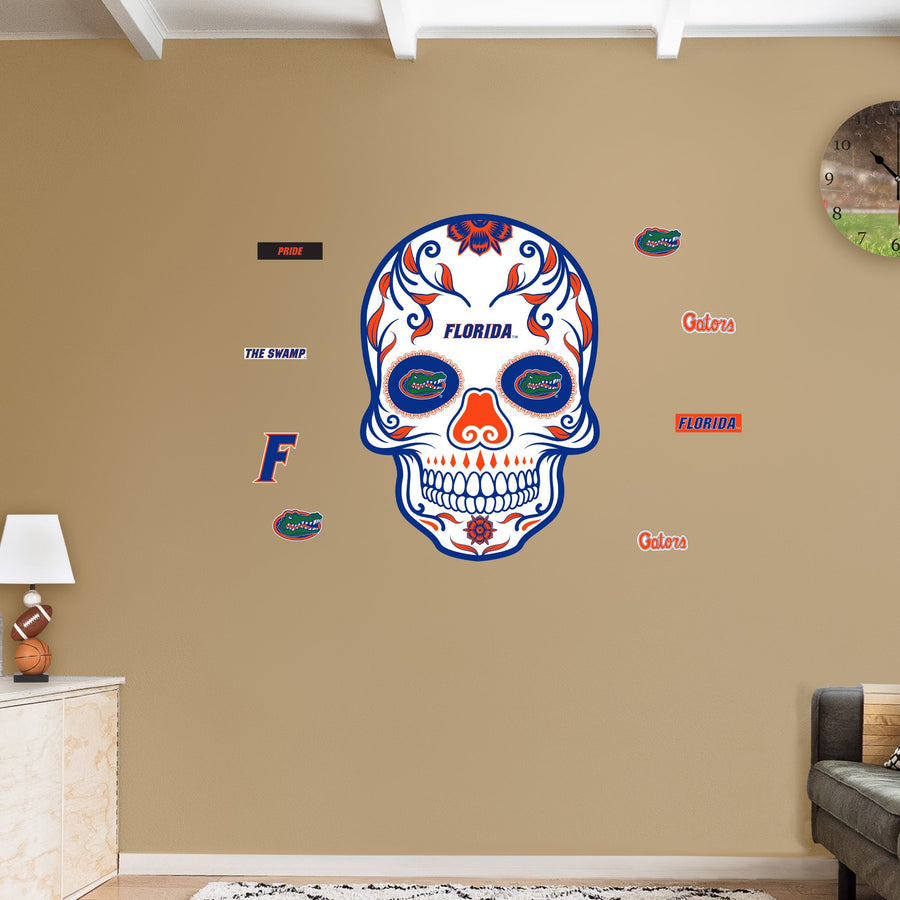 Florida Gators - RealBig Sugar Skull Collection - Official NCAA - Reusable Vinyl Wall Decals