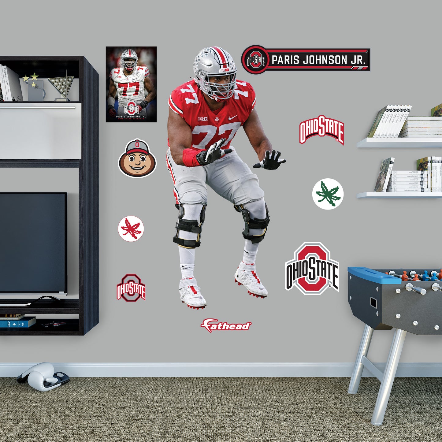 Ohio State Buckeyes: Paris Johnson Jr.         - Officially Licensed NCAA Removable     Adhesive Decal