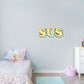 Sus Lettering Yellow        - Officially Licensed Big Moods Removable     Adhesive Decal
