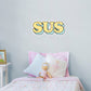 Sus Lettering Yellow        - Officially Licensed Big Moods Removable     Adhesive Decal