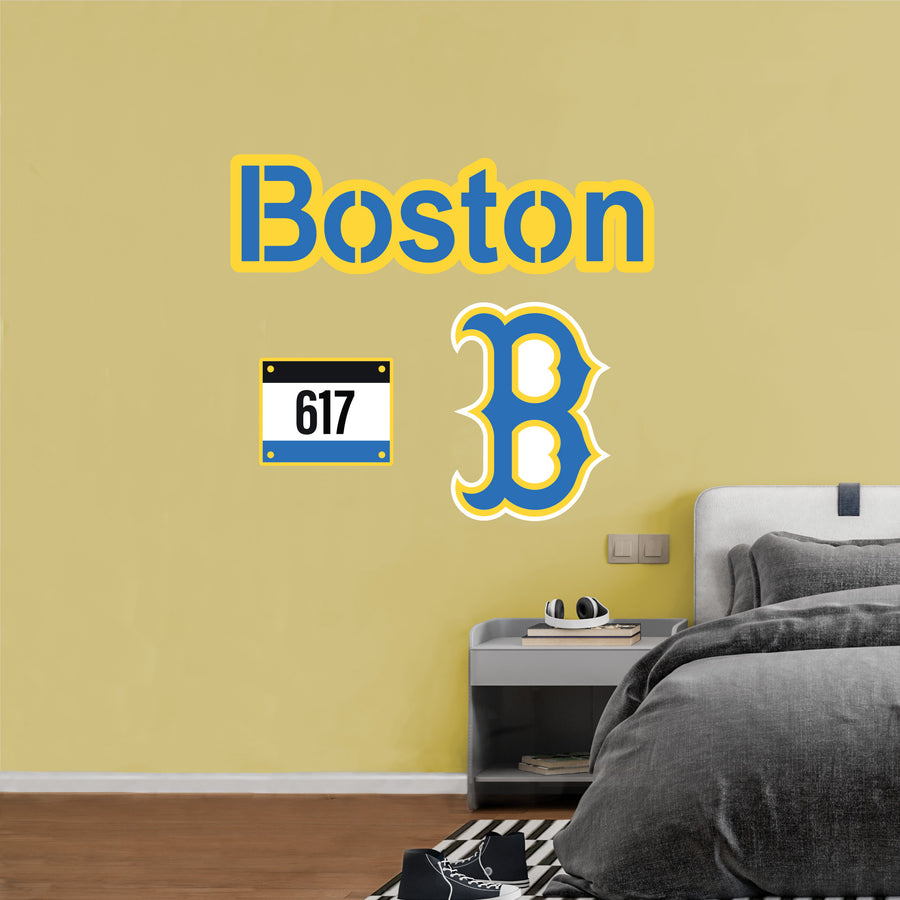 Boston Red Sox - RealBig City Connect Logo Collection - Official MLB - Reusable Vinyl Wall Decals #2