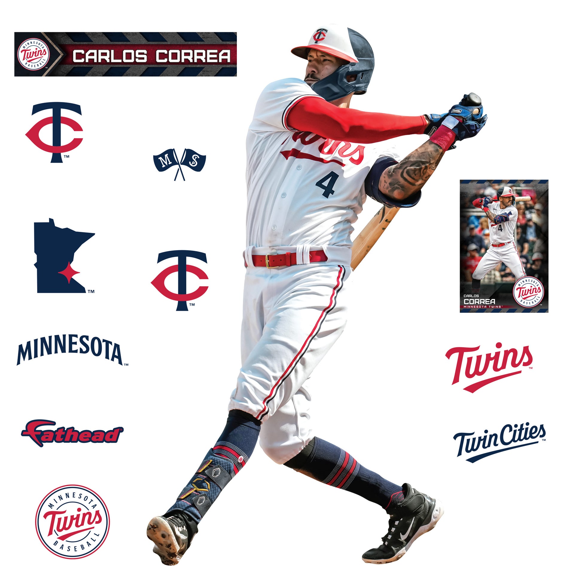 Minnesota Twins: Carlos Correa 2023 - Officially Licensed MLB Removable  Adhesive Decal