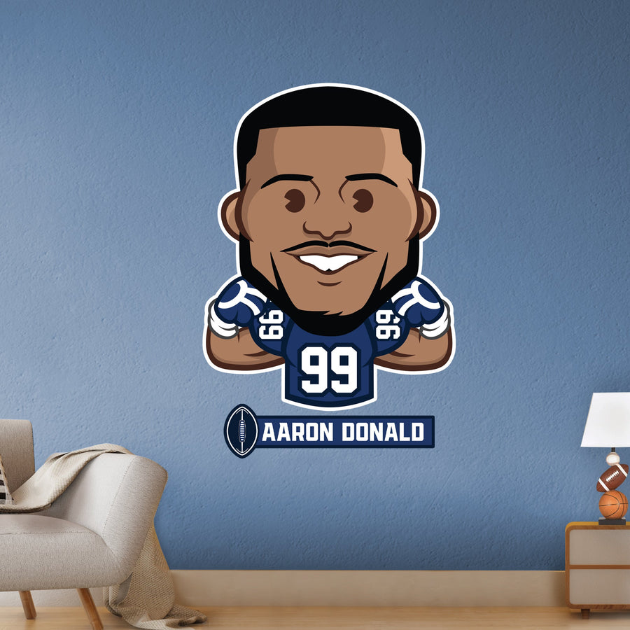 Aaron Donald Emoji - RealBig Collection - Official NFLPA - Los Angeles Rams - Reusable Vinyl Wall Decals