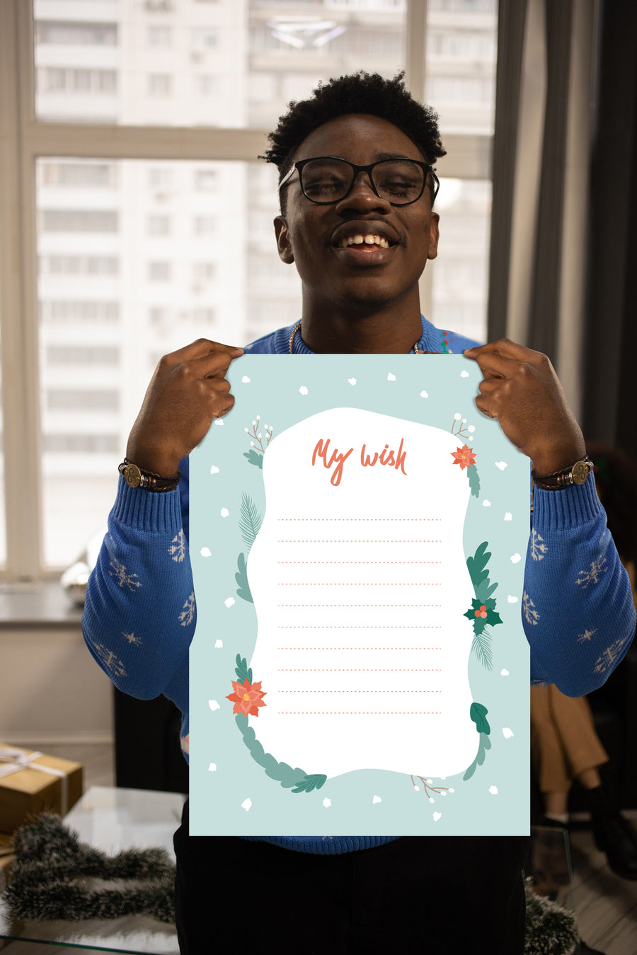 Christmas:  Snowy        -      Dry Erase Foam Core