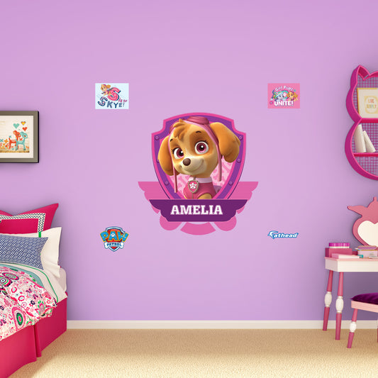 Paw Patrol: Skye Personalized Name Icon        - Officially Licensed Nickelodeon Removable     Adhesive Decal