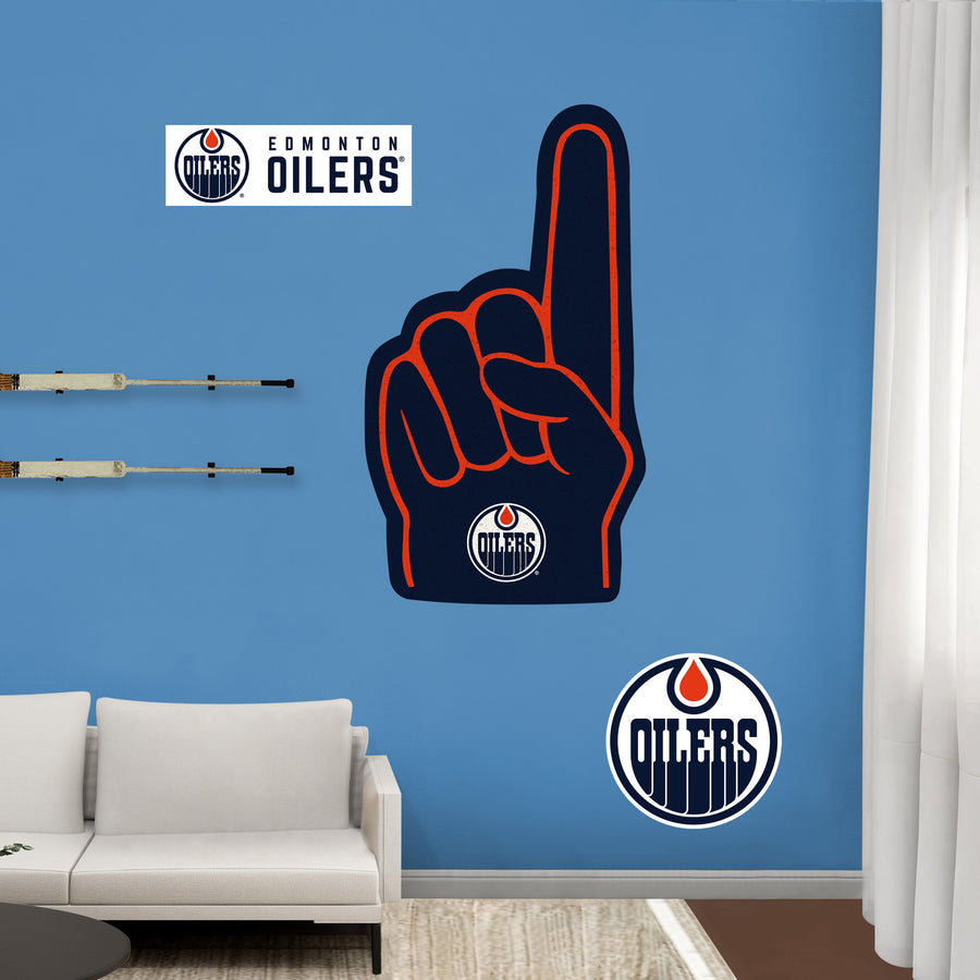 Edmonton Oilers - RealBig Foam Finger Collection - Official NHL - Reusable Vinyl Wall Decals