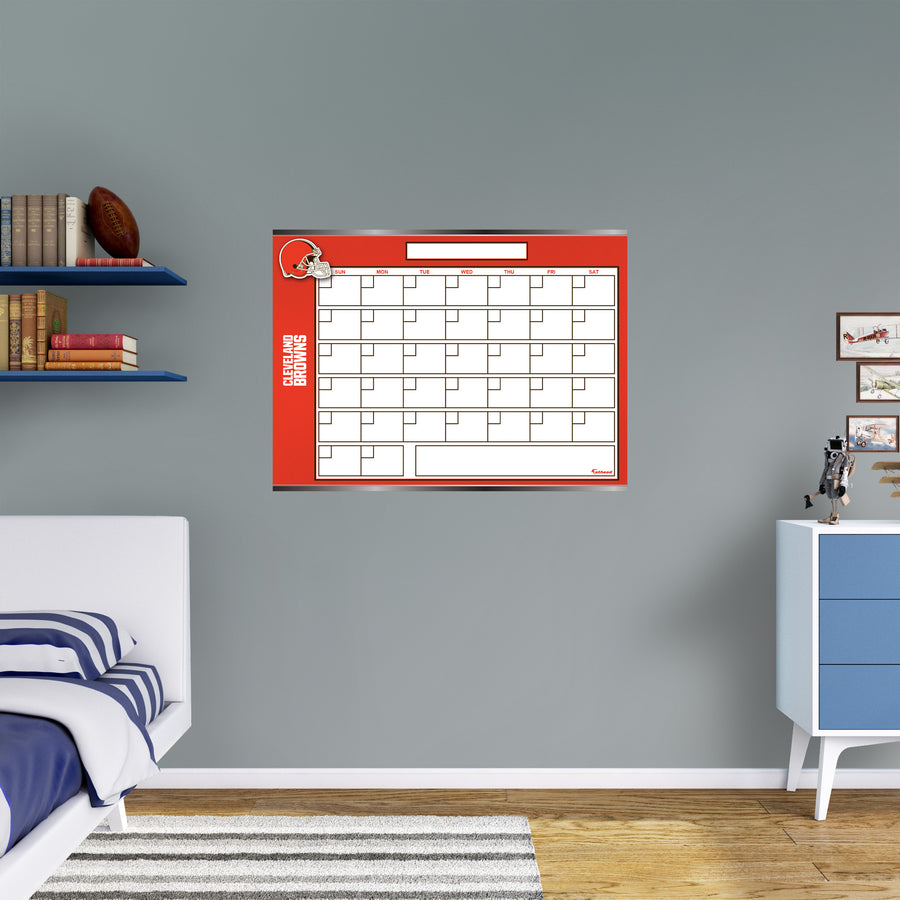 Cleveland Browns - Dry Erase Calendar - Official NFL - Reusable Vinyl Wall Decal