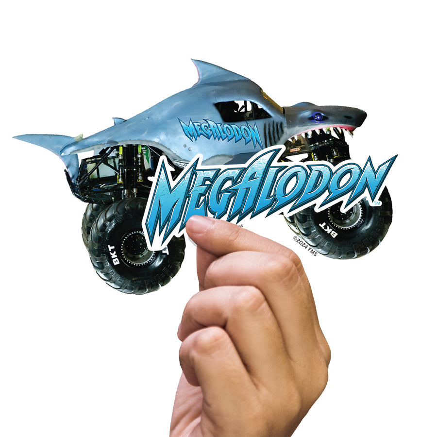 Megalodon - 5 Character Minis (Mixed Sizes) - Official Monster Jam - Reusable Vinyl Decals
