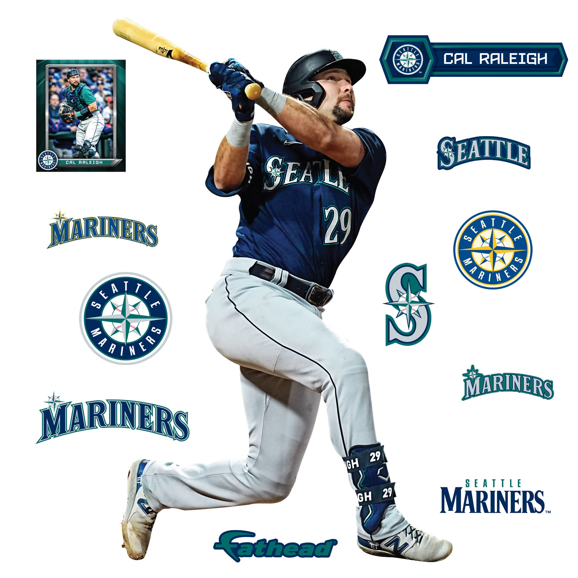 Cal Raleigh - RealBig Collection - Official MLB - Seattle Mariners - R ...