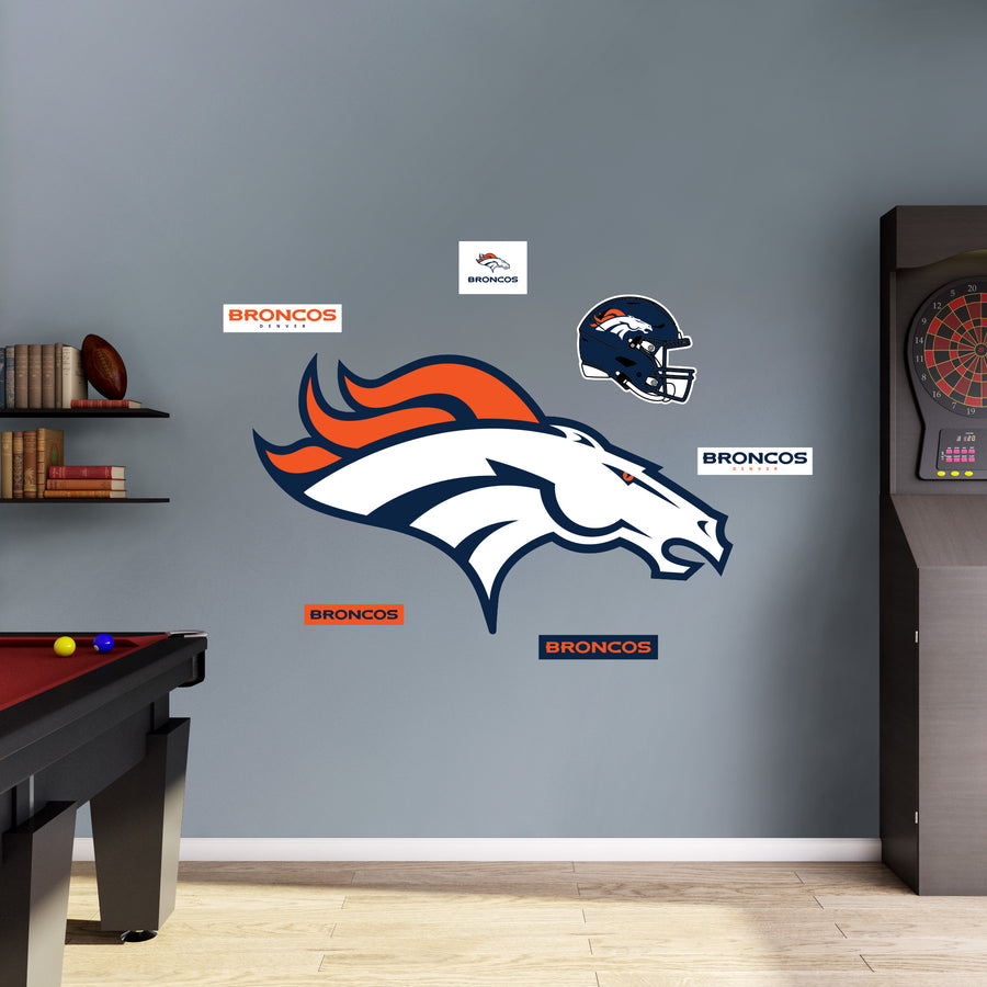Denver Broncos - RealBig Logo Collection - Official NFL - Reusable Vinyl Wall Decals