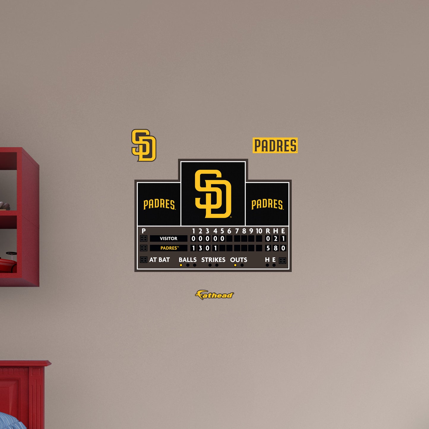 San Diego Padres:  Scoreboard        - Officially Licensed MLB Removable     Adhesive Decal