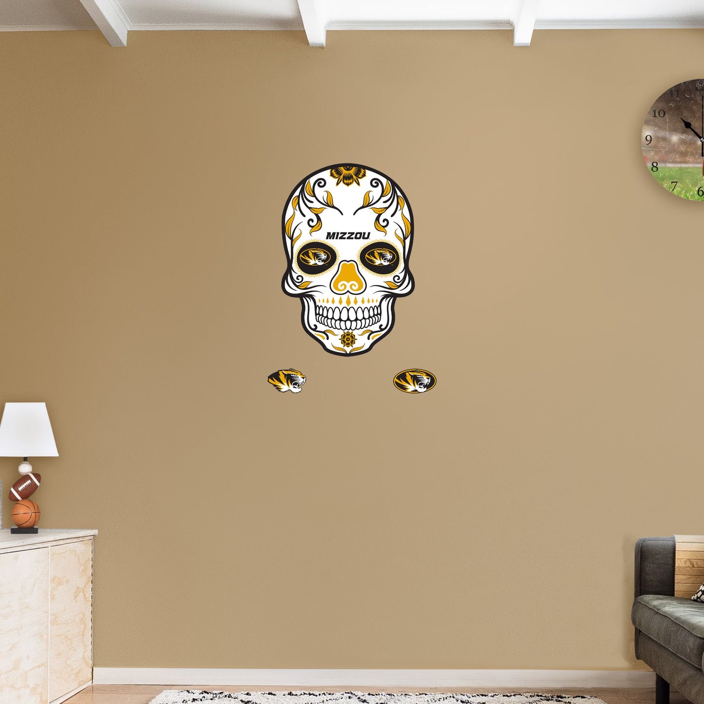 Missouri Tigers:   Skull        - Officially Licensed NCAA Removable     Adhesive Decal