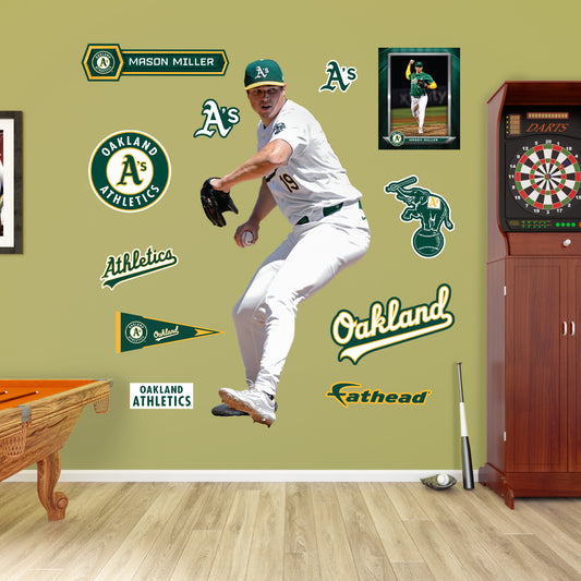 Oakland Athletics: Mason Miller         - Officially Licensed MLB Removable     Adhesive Decal