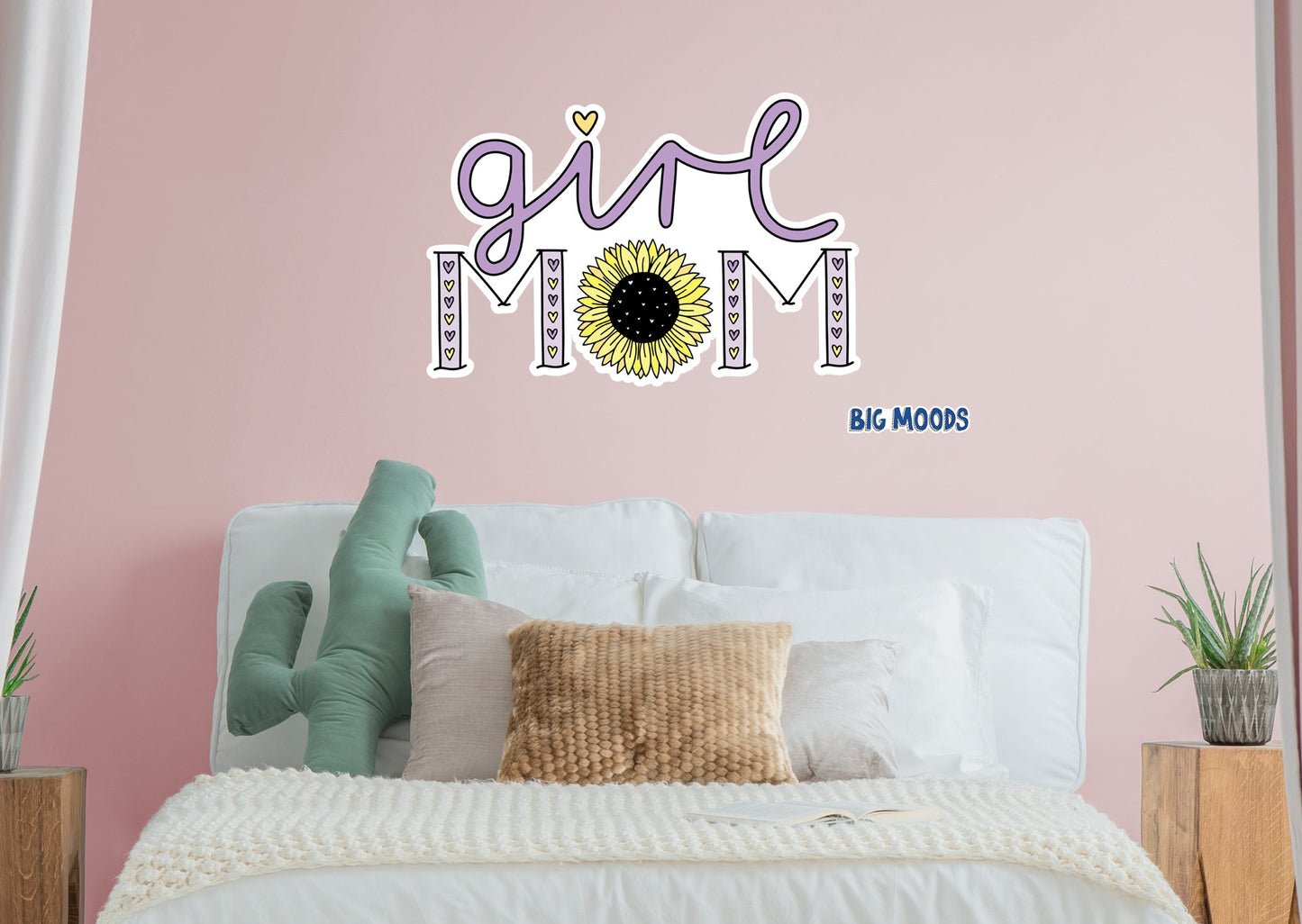 Girl Mom Sunflower        - Officially Licensed Big Moods Removable     Adhesive Decal