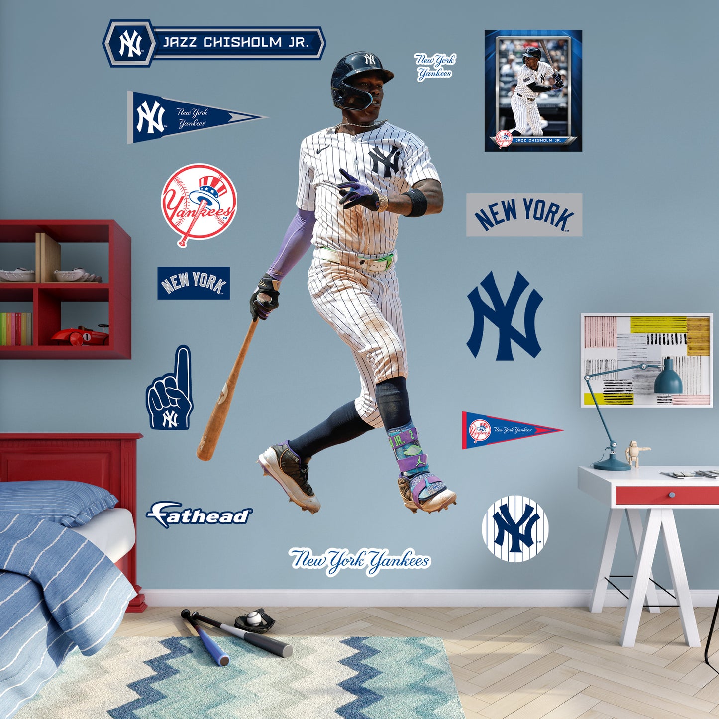 New York Yankees - RealBig Jazz Chisholm Jr. Collection - Official MLB - Reusable Vinyl Wall Decals