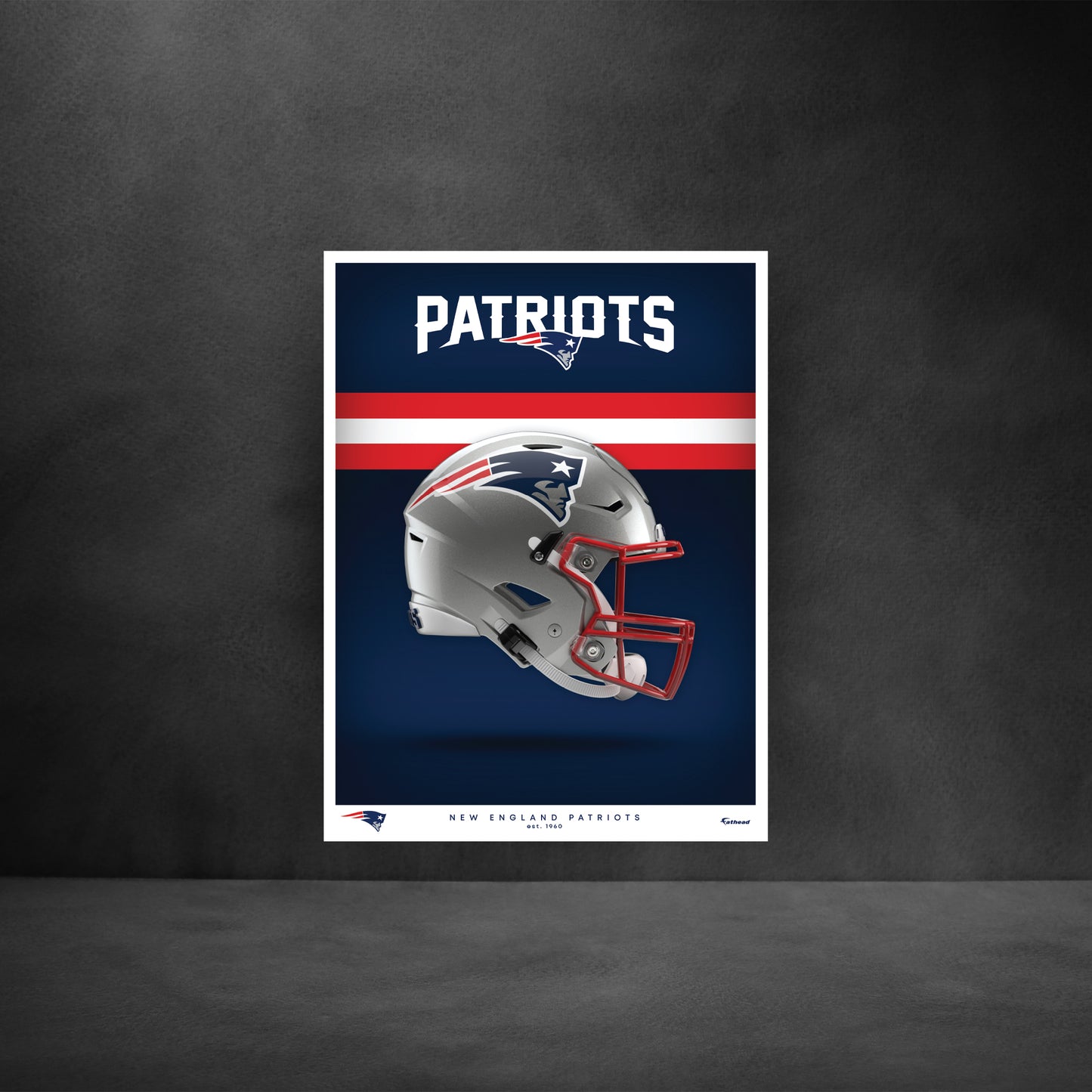 New England Patriots - Helmet Series - Peel & Stick Poster - Official NFL - Reusable Vinyl Wall Decal