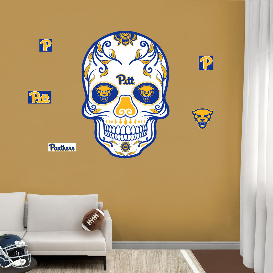 Pittsburgh Panthers - RealBig Sugar Skull Collection - Official NCAA - Reusable Vinyl Wall Decals