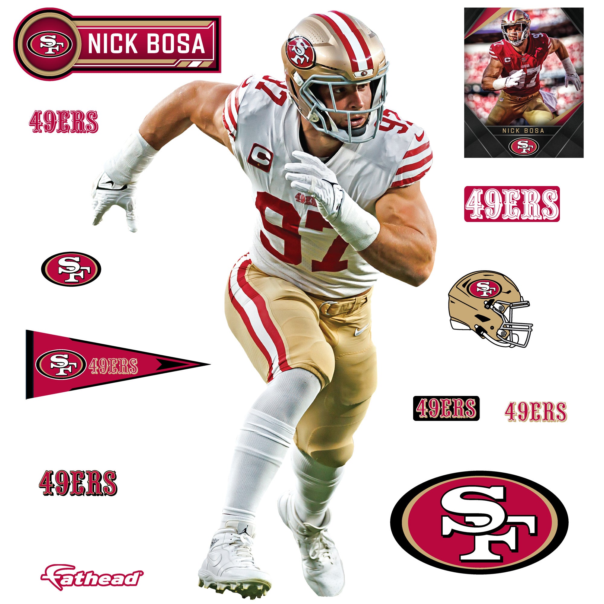Niners Decal Nick Bosa - RealBig Collection - Official NFL - San Francisco 49ers ...
