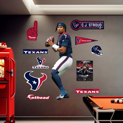 Houston Texans: C.J. Stroud Warmups        - Officially Licensed NFL Removable     Adhesive Decal