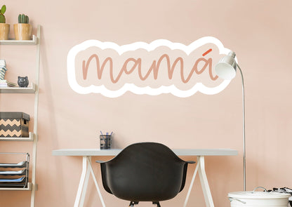 Mama Cursive Orange        - Officially Licensed Big Moods Removable     Adhesive Decal