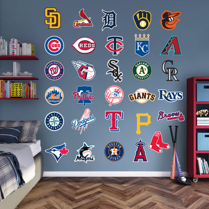 MLB Teams - RealBig Logo Collection - Official MLB - Reusable Vinyl Wall Decals