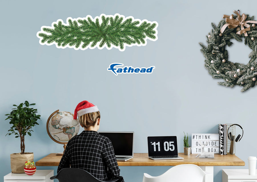 Christmas: Green Branch Icon - Removable Adhesive Decal