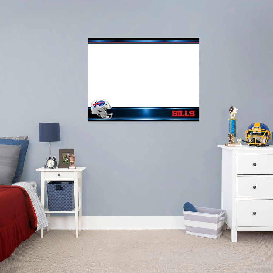 Buffalo Bills - Helmet - Dry Erase Whiteboard - Official NFL - Reusable Vinyl Wall Decal