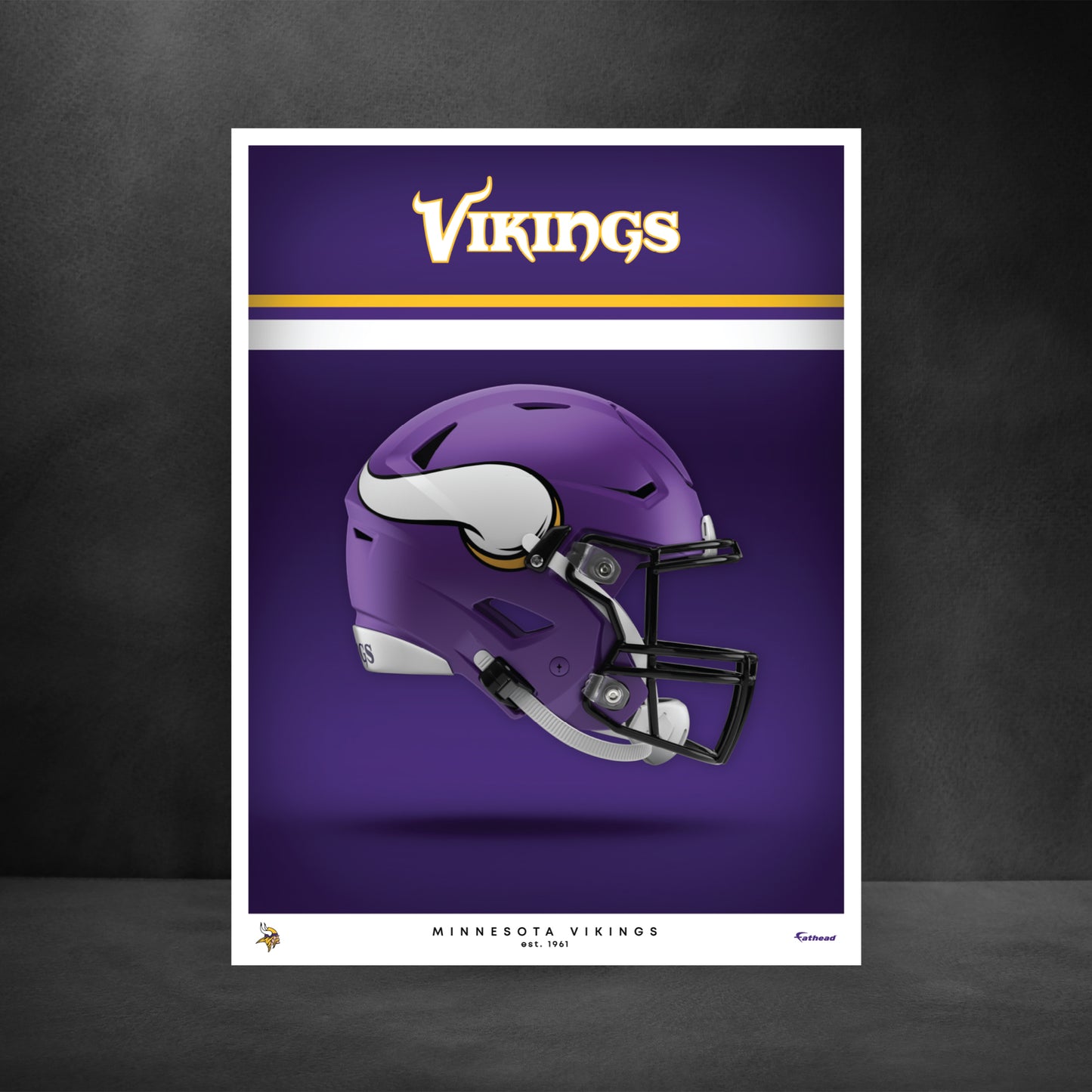 Minnesota Vikings - Helmet Series - Peel & Stick Poster - Official NFL - Reusable Vinyl Wall Decal