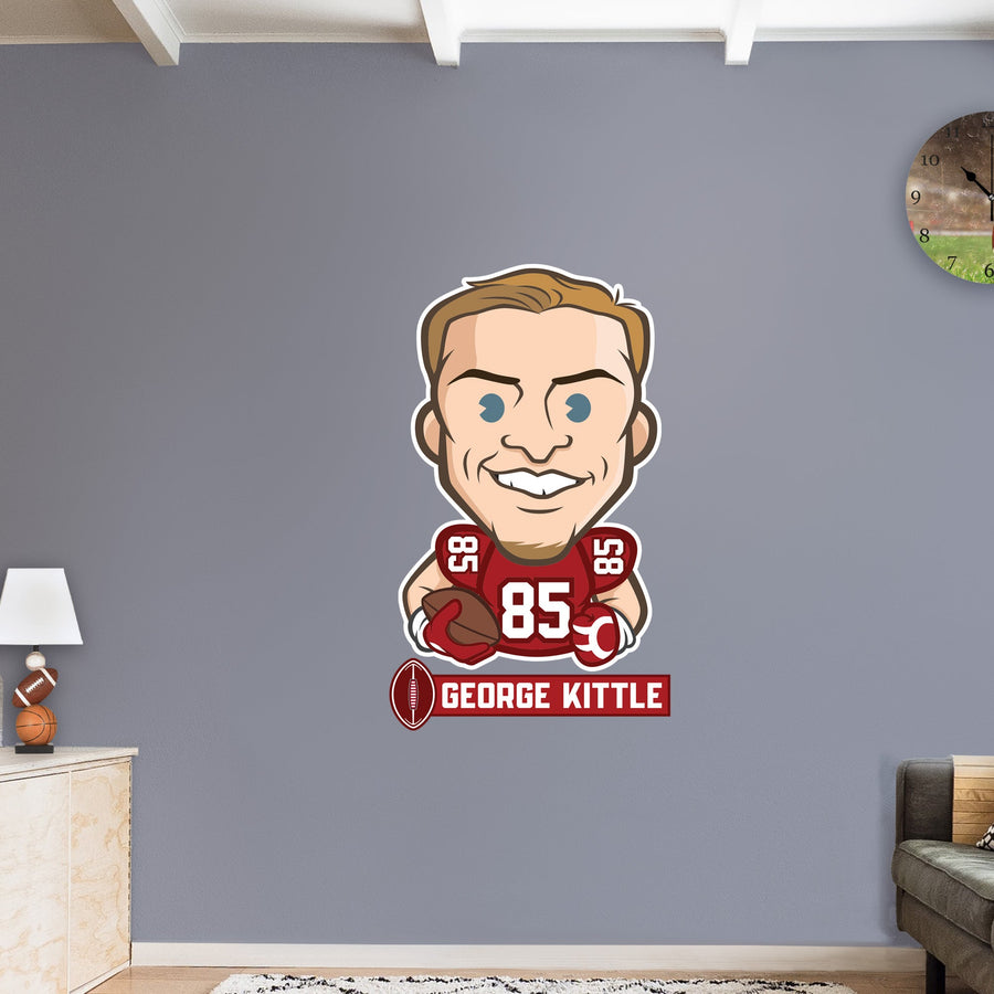 George Kittle Emoji - RealBig Collection - Official NFLPA - San Francisco 49ers - Reusable Vinyl Wall Decals