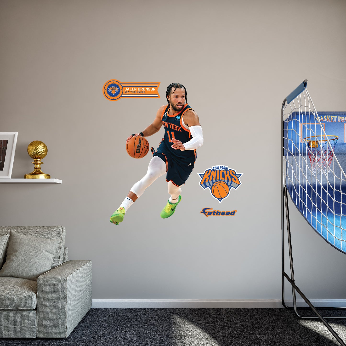 Jalen Brunson - RealBig Statement Jersey Collection - Official NBA - New York Knicks - Reusable Vinyl Wall Decals