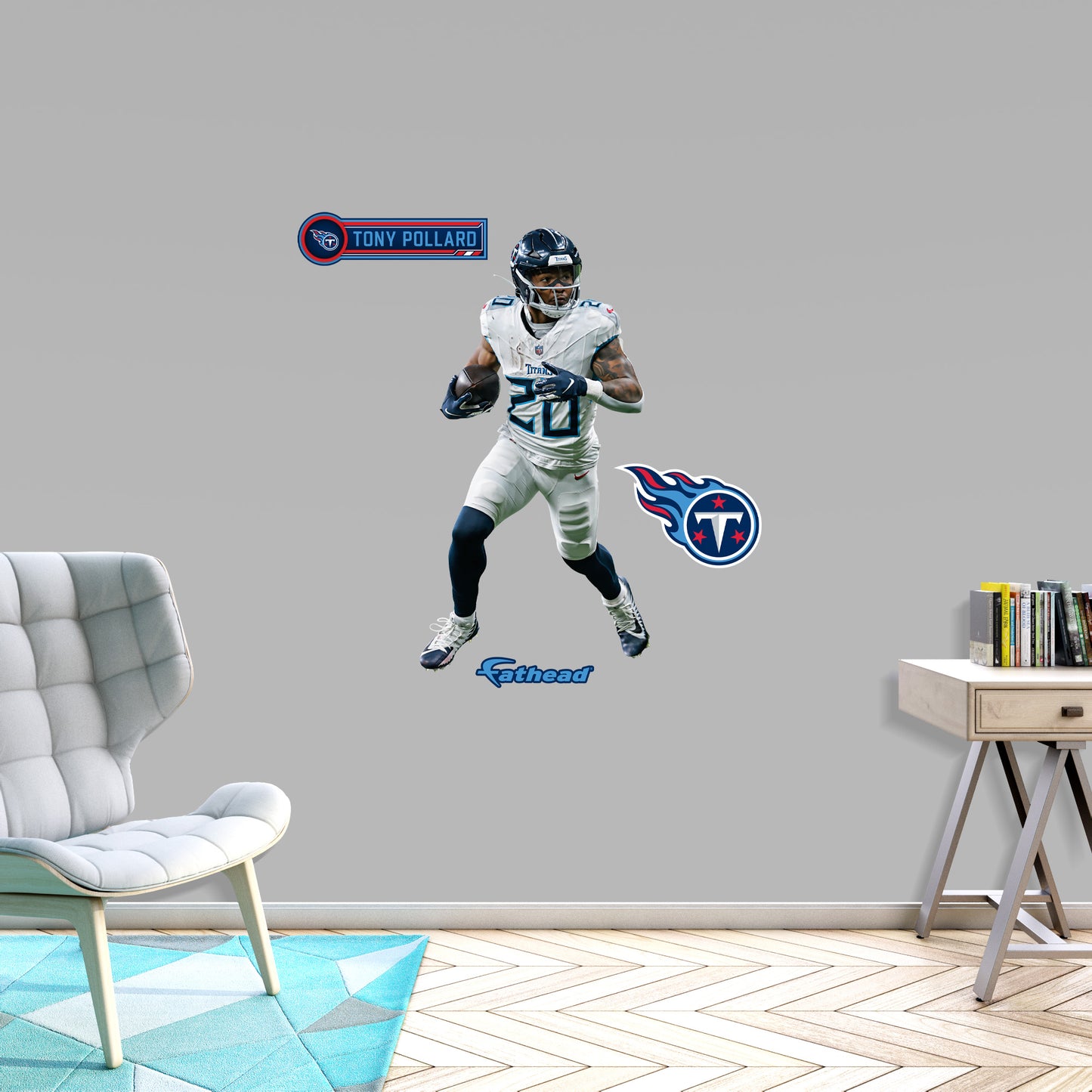 Tony Pollard - RealBig Collection - Official NFL - Tennessee Titans - Reusable Vinyl Wall Decals