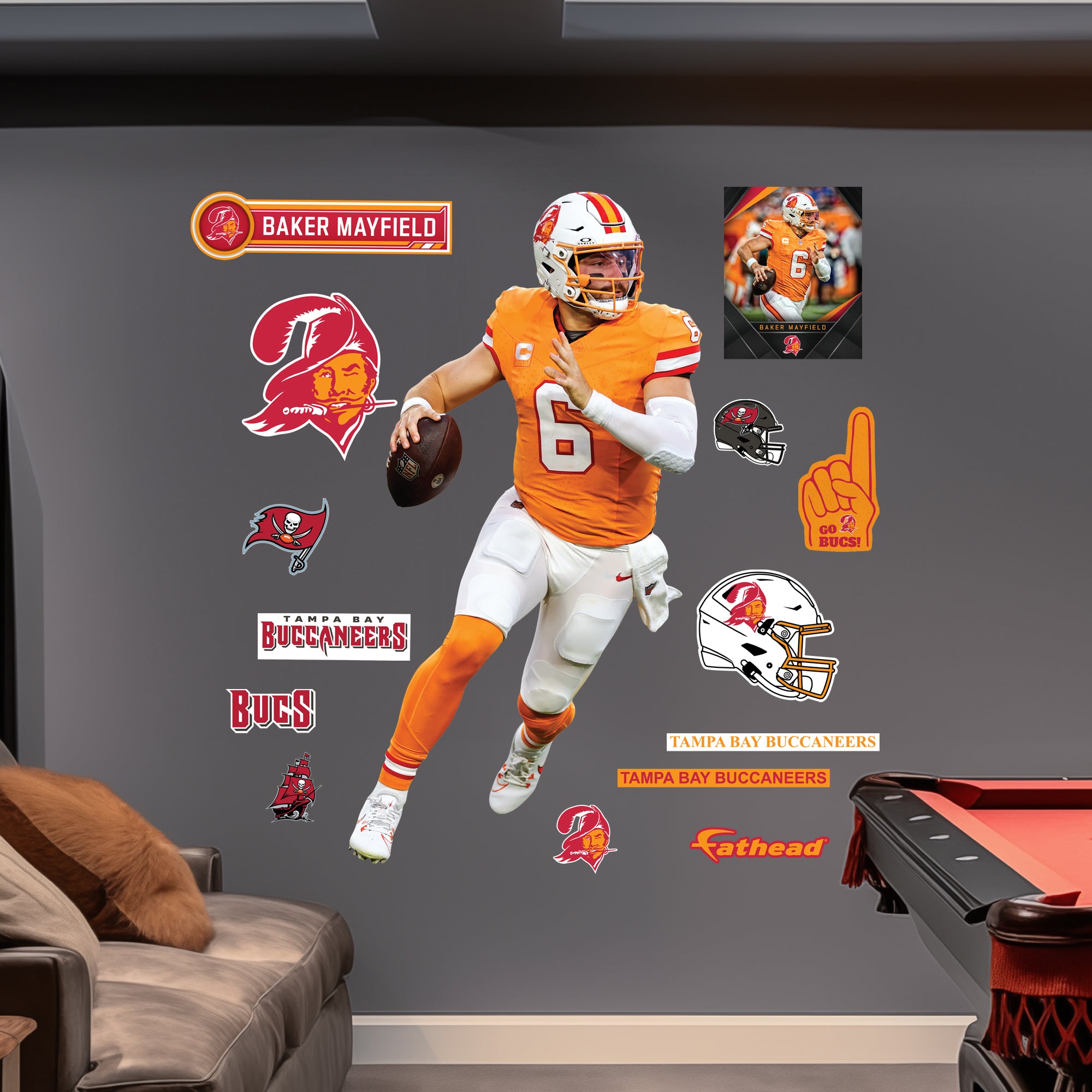 Baker Mayfield RealBig Throwback Collection Official NFL Tampa B Baker Mayfield RealBig Throwback Collection Official NFL Tampa B