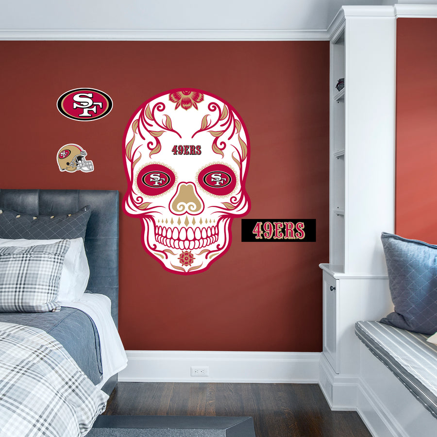 San Francisco 49ers - RealBig Skull Collection - Official NFL - Reusable Vinyl Wall Decals