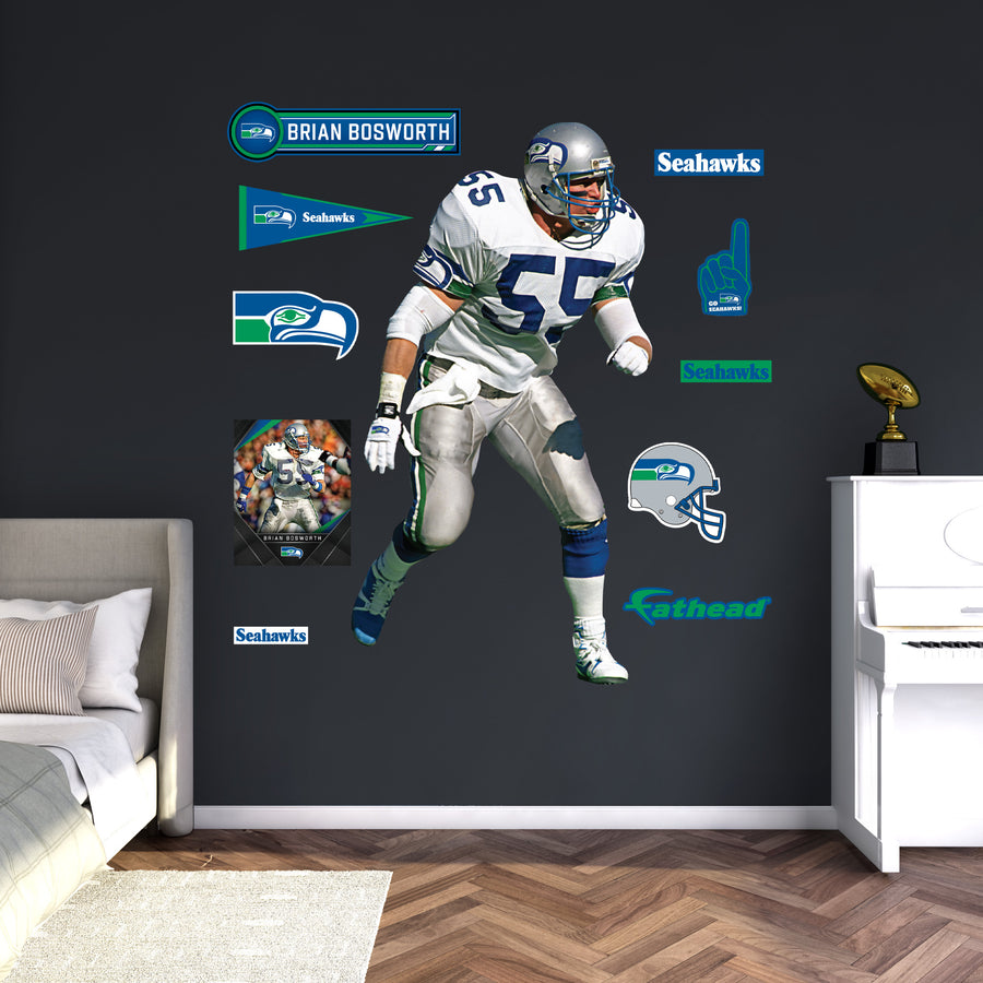 Brian Bosworth - RealBig Legend Collection - Official NFL - Seattle Seahawks - Reusable Vinyl Wall Decals