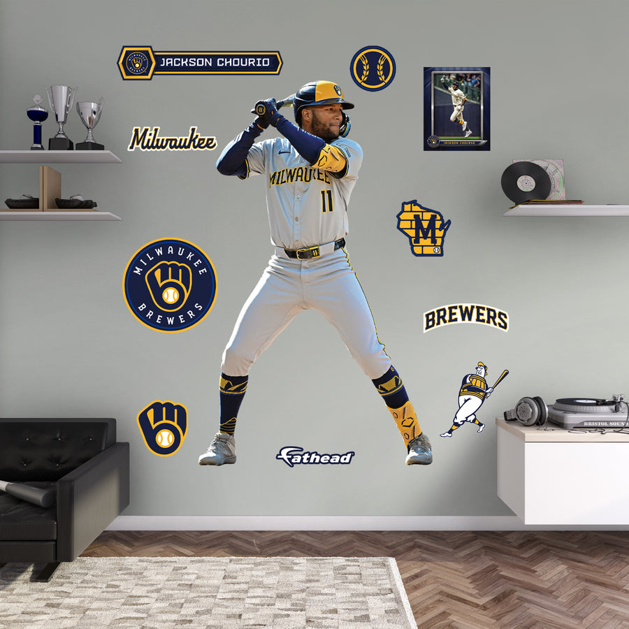 Jackson Chourio - RealBig Collection - Official MLB - Milwaukee Brewers - Reusable Vinyl Wall Decals