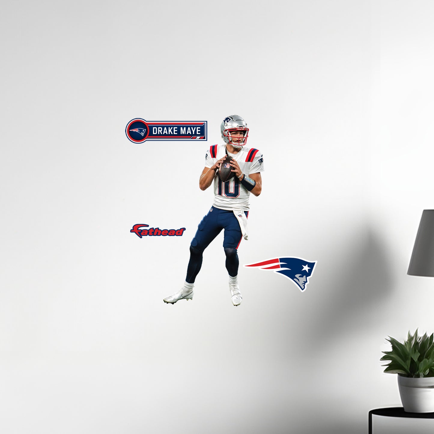 Drake Maye - RealBig Collection - Official NFL - New England Patriots - Reusable Vinyl Wall Decals