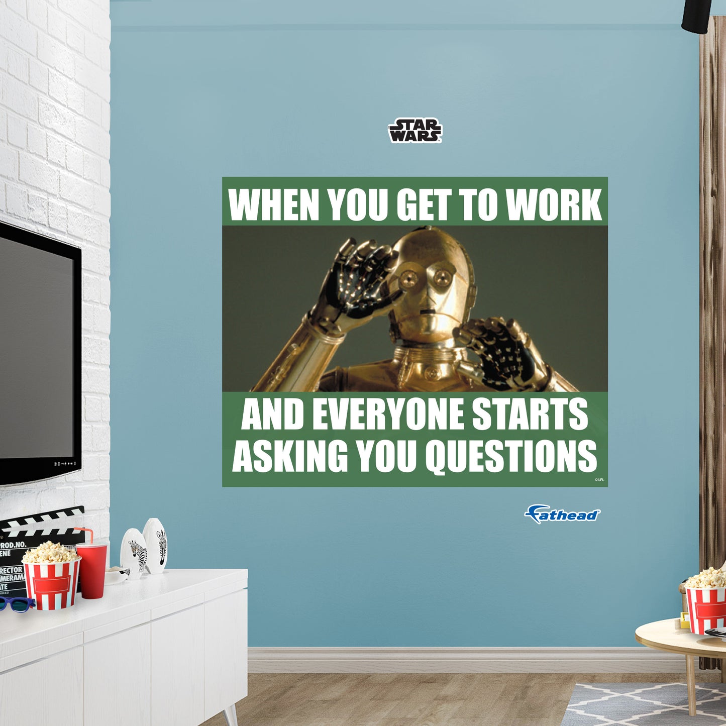 Questions meme Poster        - Officially Licensed Star Wars Removable     Adhesive Decal