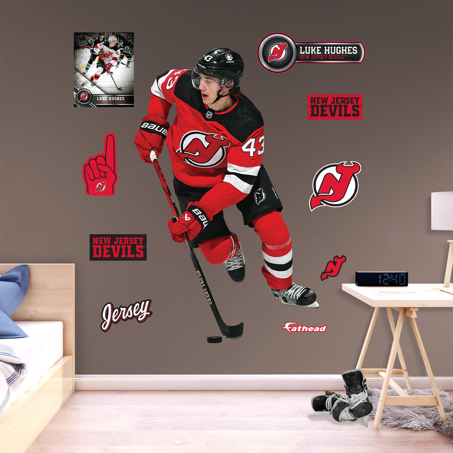 Luke Hughes - RealBig Collection - Official NHL - New Jersey Devils - Reusable Vinyl Wall Decals