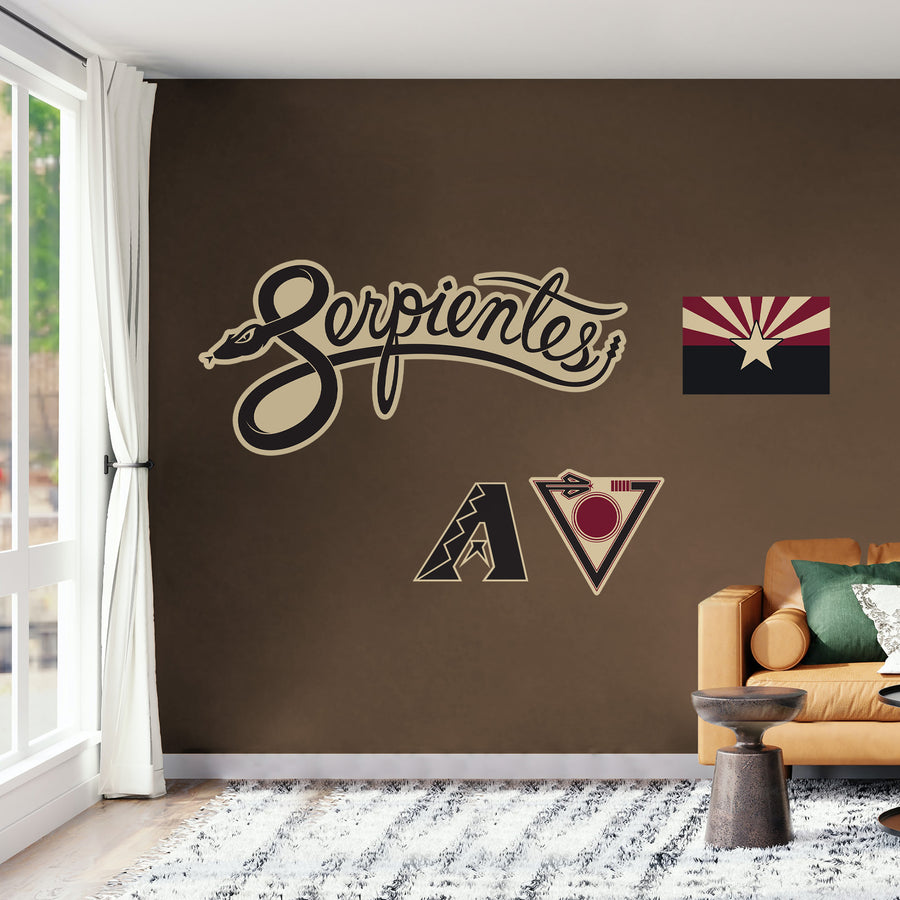 Arizona Diamondbacks - RealBig City Connect Logo Collection - Official MLB - Reusable Vinyl Wall Decals