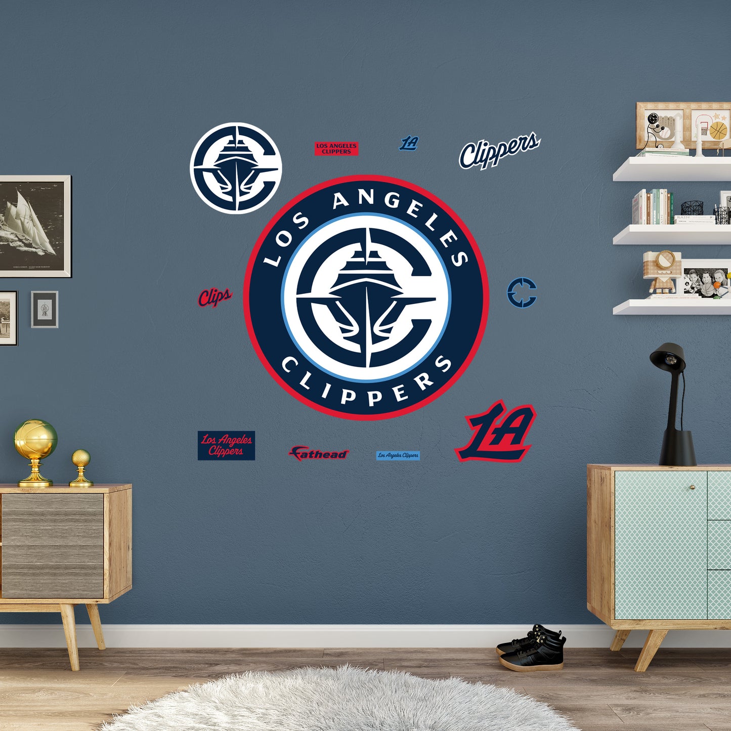 Los Angeles Clippers - RealBig Logo Collection - Official NBA - Reusable Vinyl Wall Decals