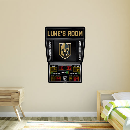 Vegas Golden Knights: Scoreboard Personalized Name        - Officially Licensed NHL Removable     Adhesive Decal
