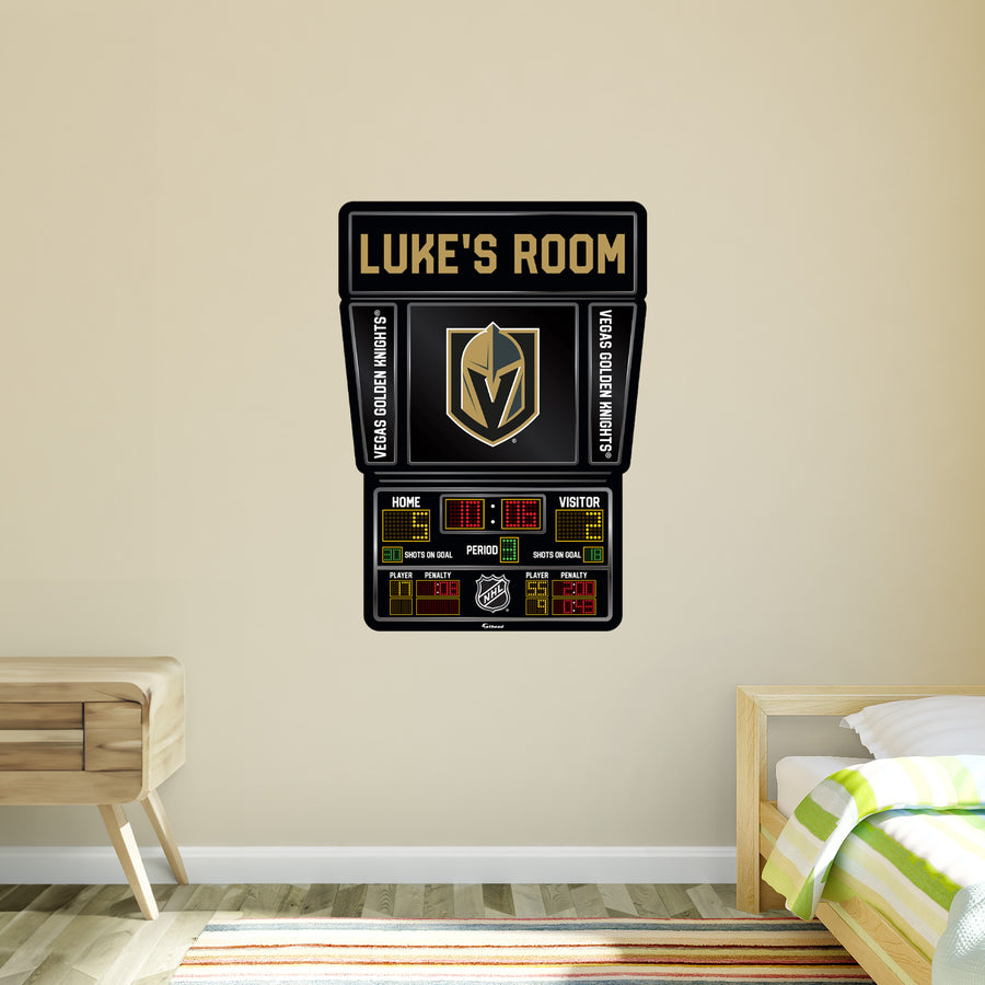 Vegas Golden Knights - Scoreboard Graphic - With Personalized Name - Official NHL - Vinyl Transfer Decal