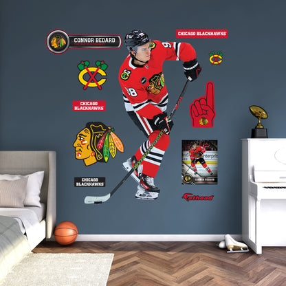 Chicago Blackhawks: Connor Bedard Slapshot        - Officially Licensed NHL Removable     Adhesive Decal