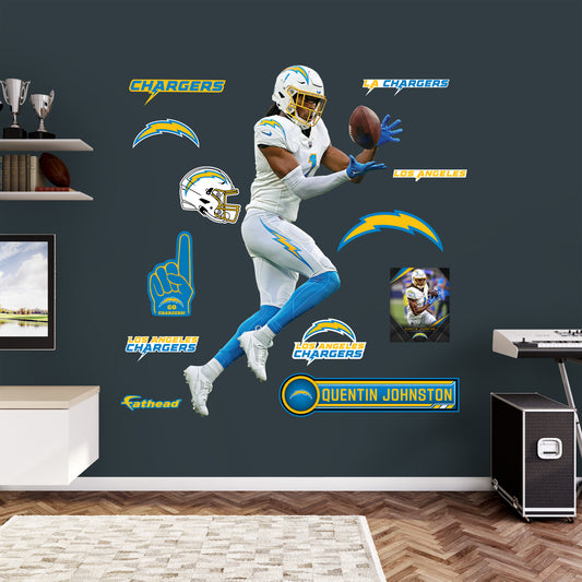 Los Angeles Chargers: Quentin Johnston         - Officially Licensed NFL Removable     Adhesive Decal