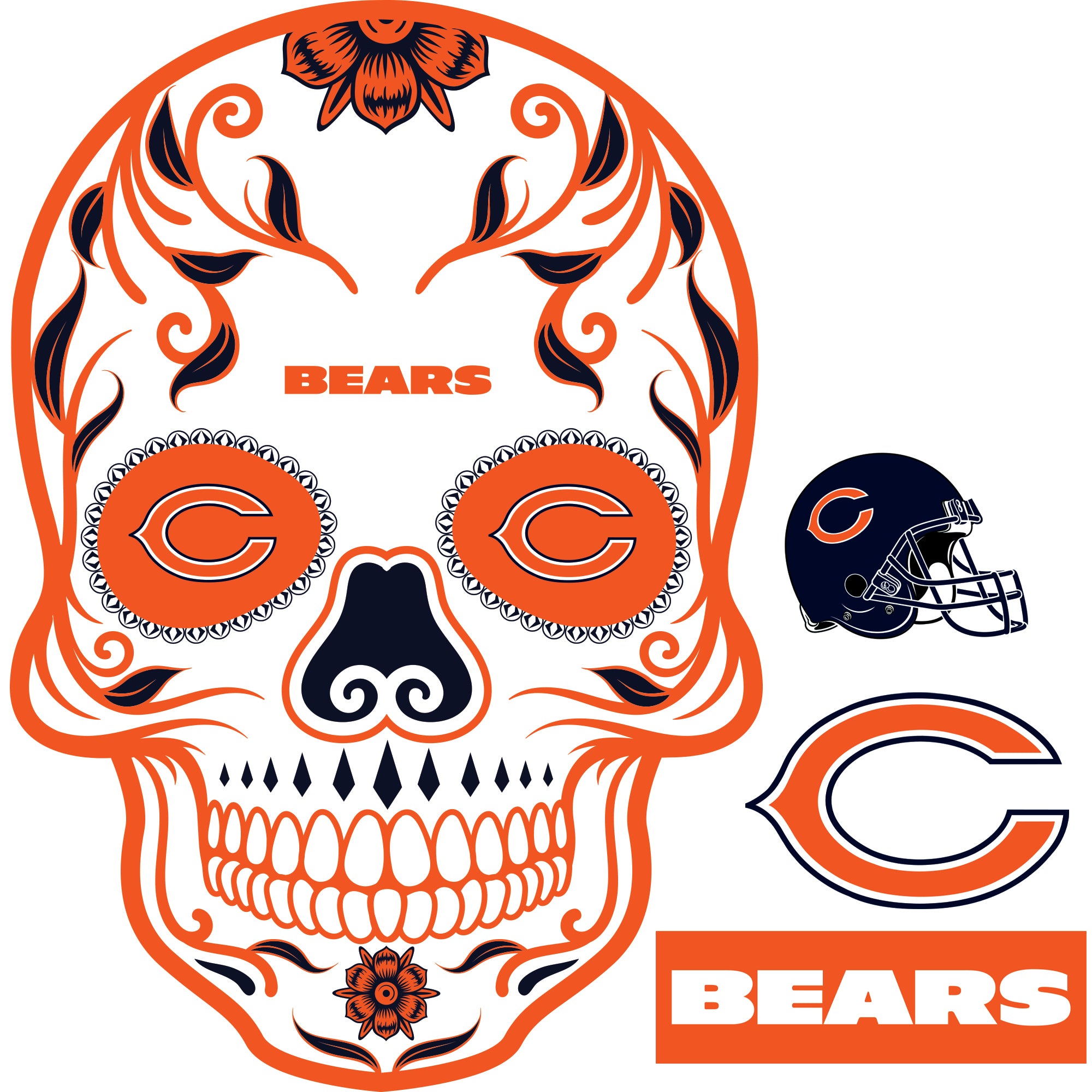 Nfl Skull Collection Chicago Bears - RealBig Skull Collection - Official NFL - Reusable Vin ...