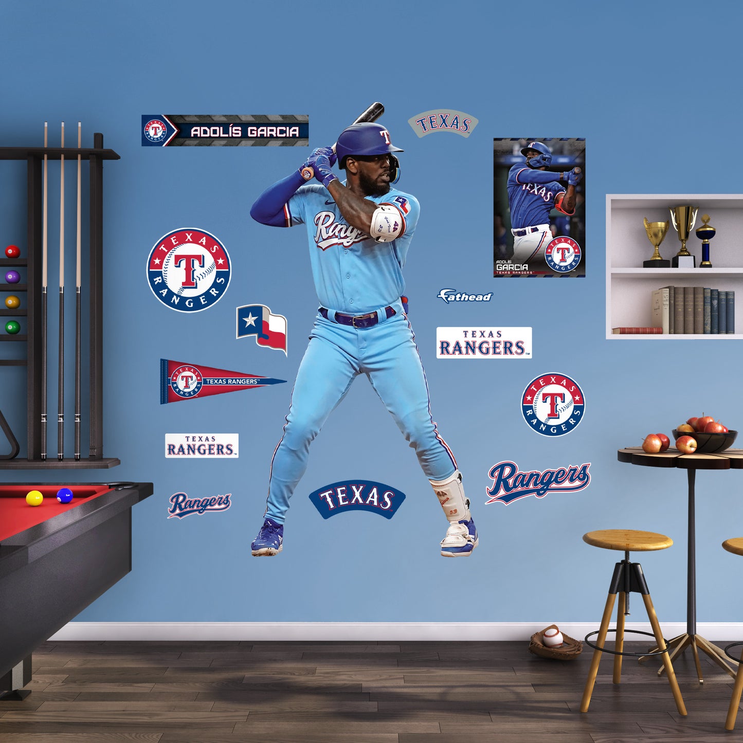 Texas Rangers: Adolís Garcia 2023        - Officially Licensed MLB Removable     Adhesive Decal
