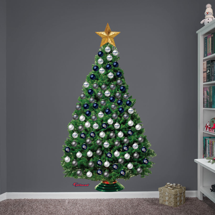 New England Patriots - Decorate Your Own Christmas Tree - Official NFL - Reusable Vinyl Wall Decals
