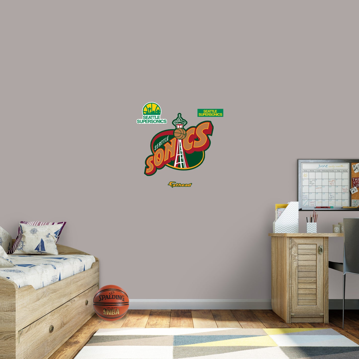 Seattle Supersonics:  Classic Logo        - Officially Licensed NBA Removable     Adhesive Decal