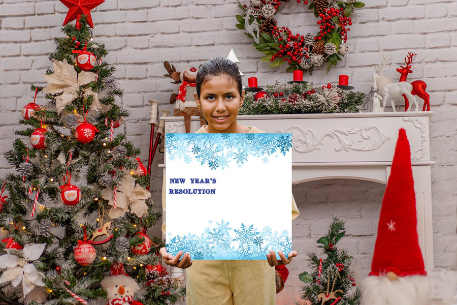 New Years:  Resolution Icy Dry Erase        -      Dry Erase Foam Core
